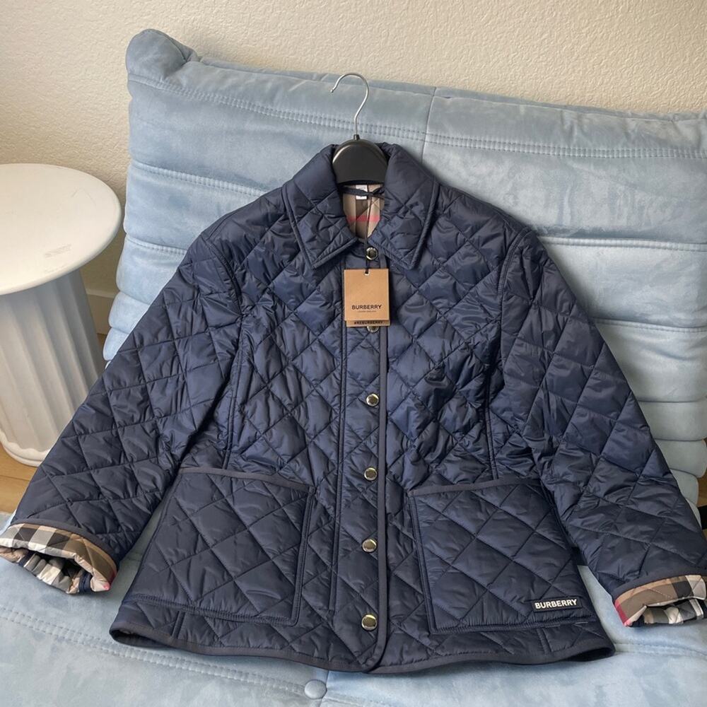 Burberry brand new Quilted Nylon Jacket navy Color $1250+ L
